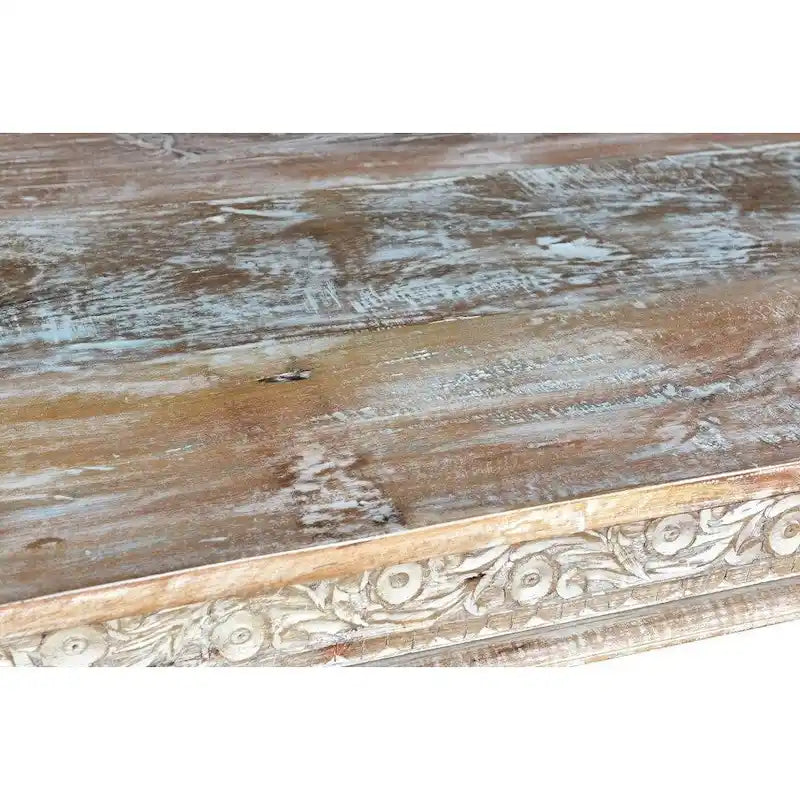 Reclaimed Wood Carved Dining Table - 83"