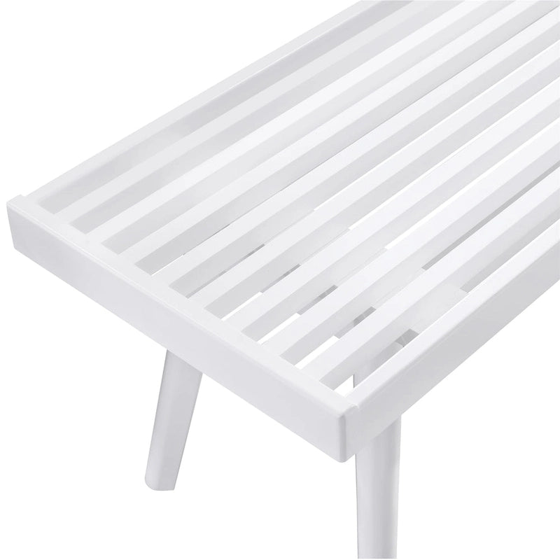 Solid Wood Slatted Bench, Farmhouse Style