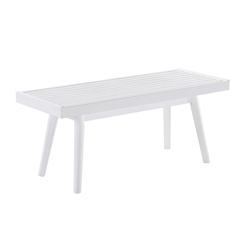 Solid Wood Slatted Bench, Farmhouse Style