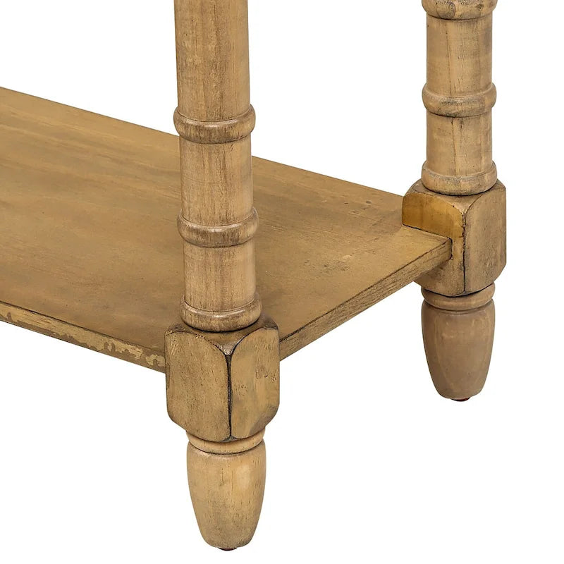 Rustic Console Sofa Table with 2 Drawers and Bottom Shelf