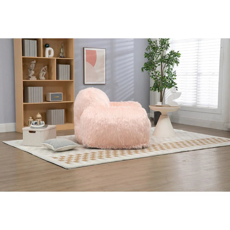 Poltrona lounge a sacco in ecopelliccia con imbottitura in memory foam sminuzzato