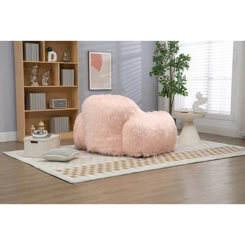 Poltrona lounge a sacco in ecopelliccia con imbottitura in memory foam sminuzzato