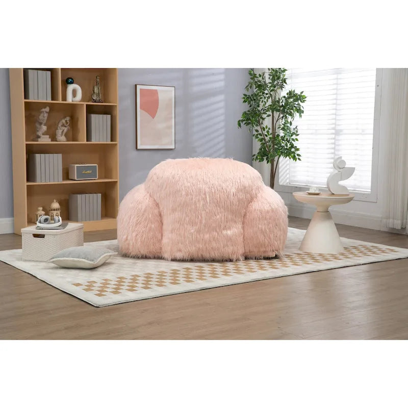 Poltrona lounge a sacco in ecopelliccia con imbottitura in memory foam sminuzzato
