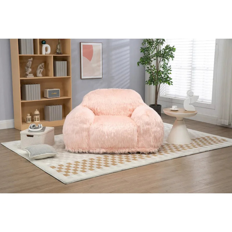 Poltrona lounge a sacco in ecopelliccia con imbottitura in memory foam sminuzzato